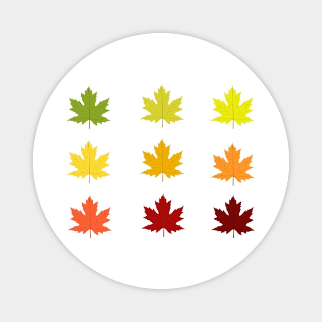 Colorful autumn leaves Magnet by TheLouisa